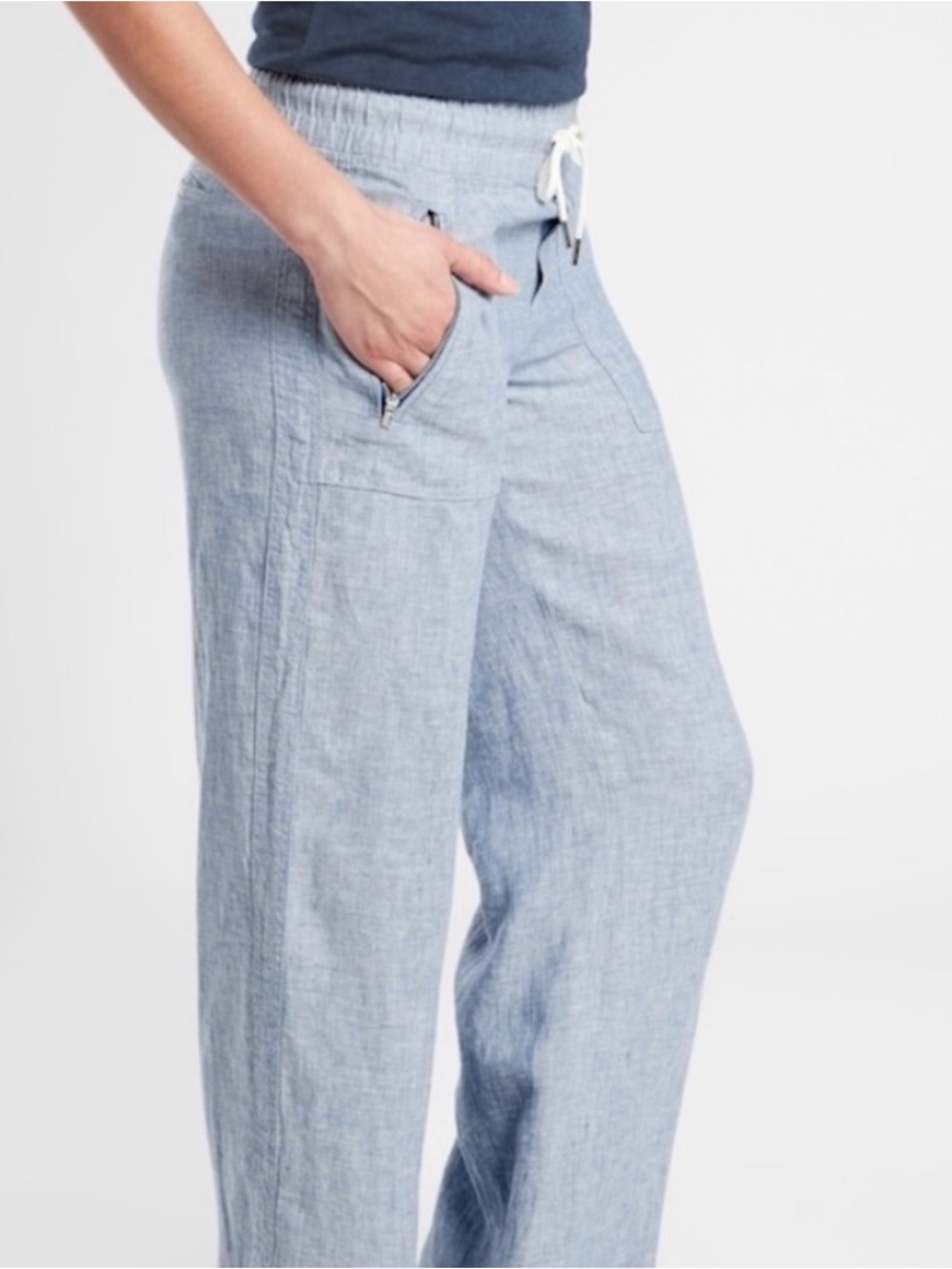 Athleta Linen Cabo Wide Leg pant - Sz 4 - Picture 3 of 8